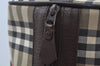 Authentic Burberrys Vintage Check Canvas Travel Boston Bag Brown Beige K9796