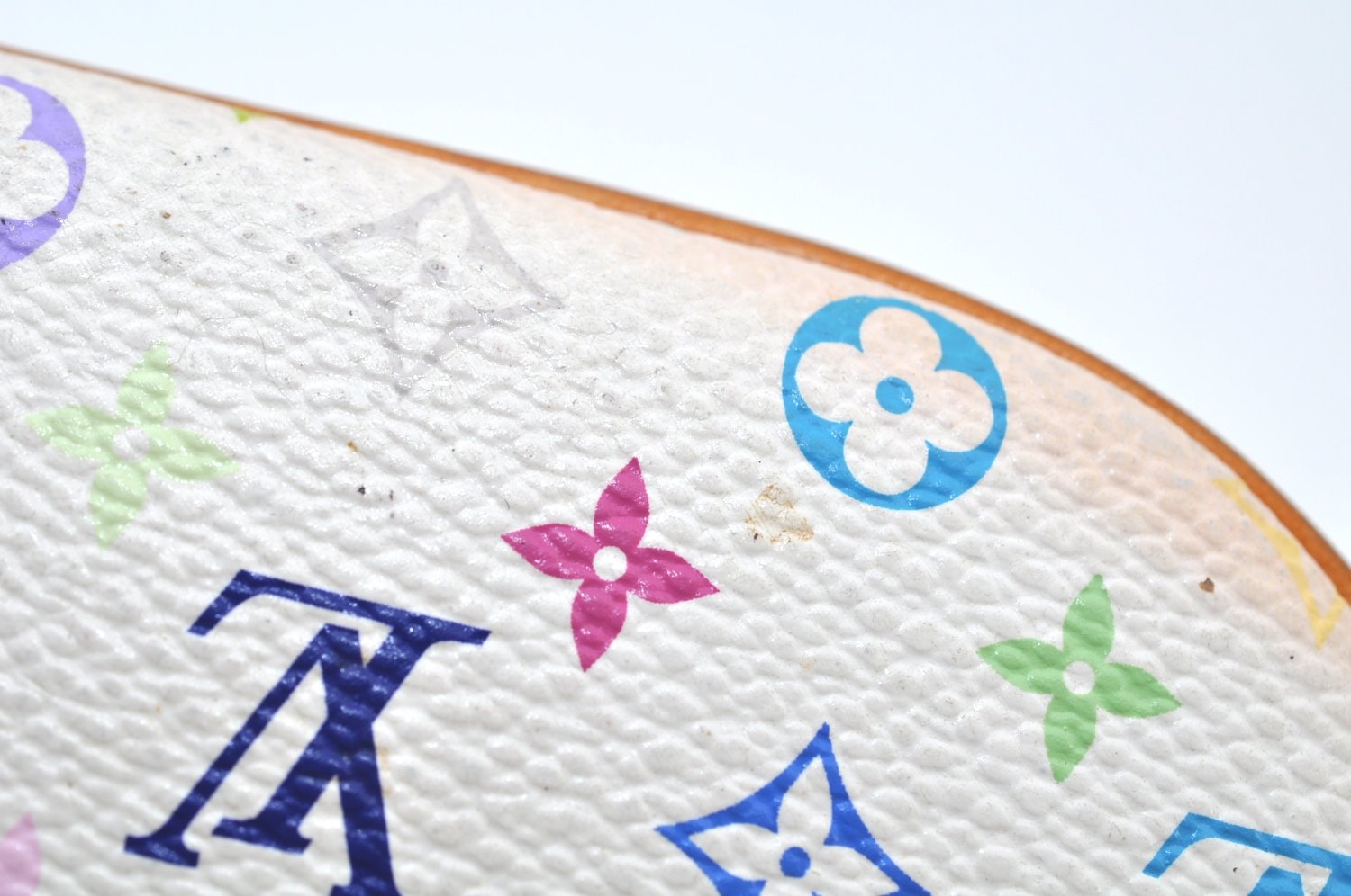 Auth Louis Vuitton Monogram Multicolor Pochette MM Coin Purse M60028 White K9797