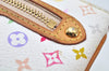 Auth Louis Vuitton Monogram Multicolor Pochette MM Coin Purse M60028 White K9797