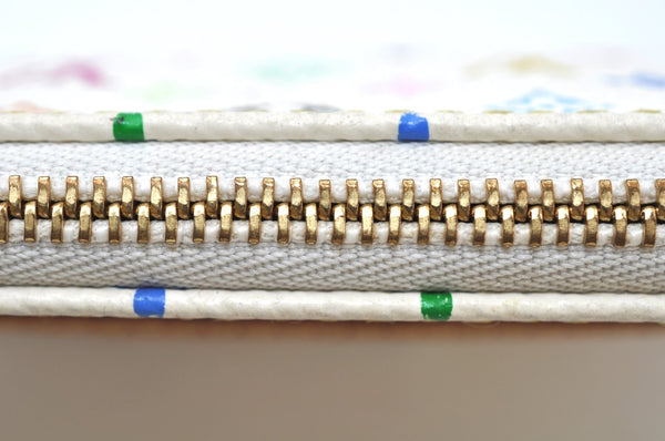 Auth Louis Vuitton Monogram Multicolor Pochette MM Coin Purse M60028 White K9797