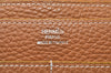 Authentic HERMES Dogon GM Leather Long Wallet Purse Brown K9806