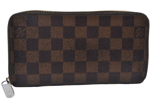 Authentic Louis Vuitton Damier Zippy Long Wallet Purse N60015 LV Junk K9808