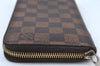 Authentic Louis Vuitton Damier Zippy Long Wallet Purse N60015 LV Junk K9808