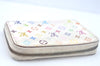 Authentic Louis Vuitton Monogram Multicolor Zippy Coin Purse M93741 White K9810