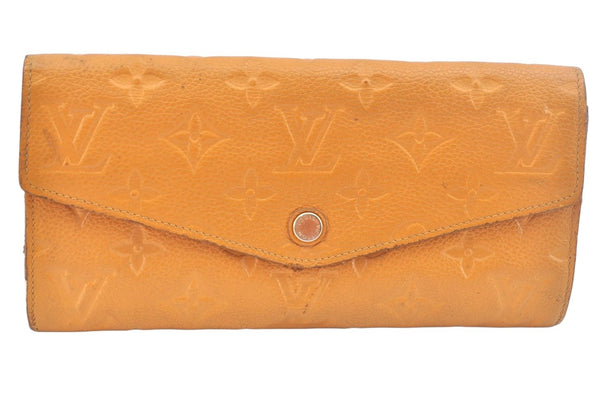 Auth Louis Vuitton Monogram Empreinte Portefeuille Curieuse Wallet Yellow K9811