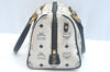 Authentic MCM Visetos Leather Vintage 2way Hand Boston Bag White K9813