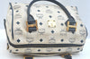 Authentic MCM Visetos Leather Vintage 2way Hand Boston Bag White K9813