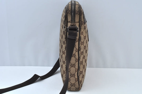 Authentic GUCCI Shoulder Cross Body Bag GG Canvas Leather 92551 Brown K9814