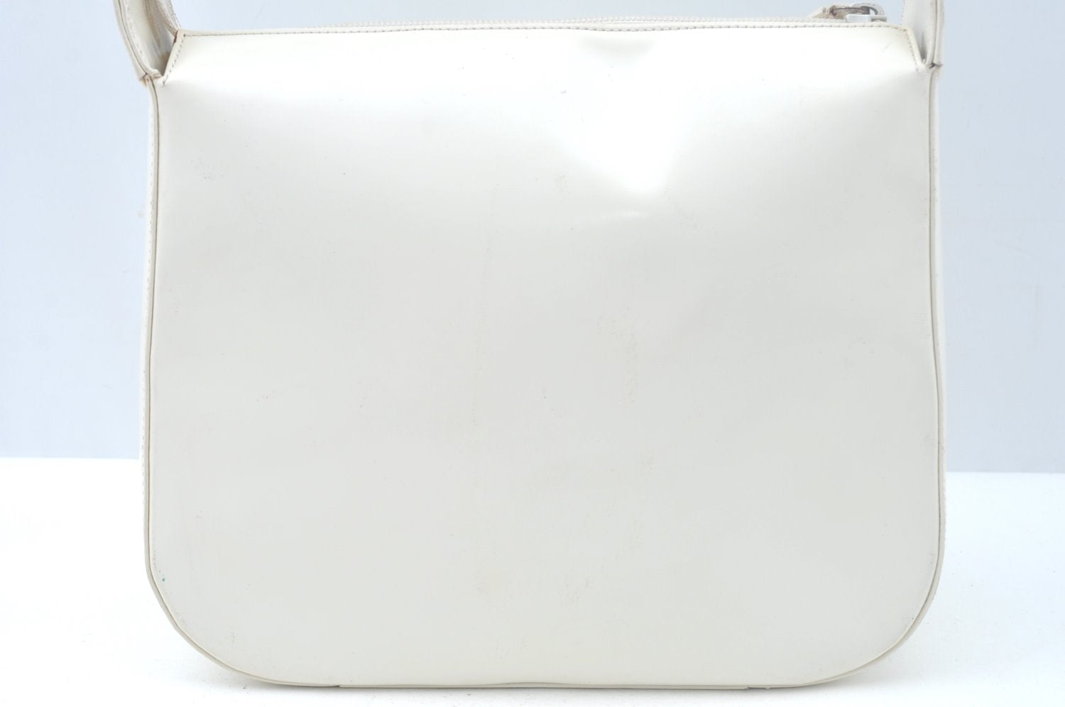 Authentic GUCCI Vintage Shoulder Bag Purse Leather White Junk K9815