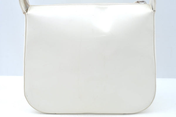 Authentic GUCCI Vintage Shoulder Bag Purse Leather White Junk K9815