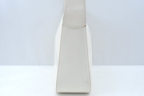 Authentic GUCCI Vintage Shoulder Bag Purse Leather White Junk K9815