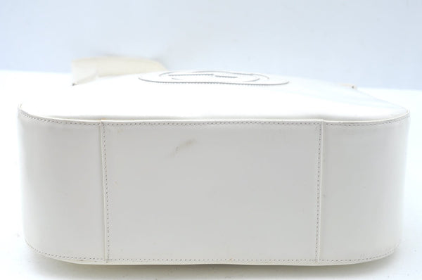 Authentic GUCCI Vintage Shoulder Bag Purse Leather White Junk K9815