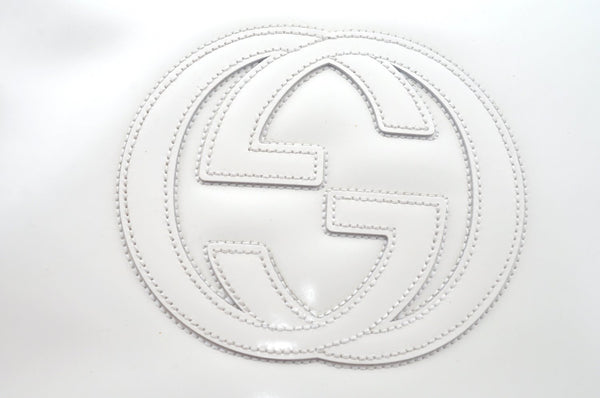 Authentic GUCCI Vintage Shoulder Bag Purse Leather White Junk K9815