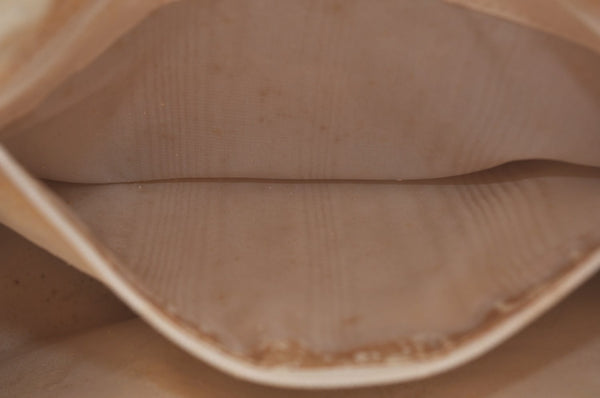 Authentic GUCCI Vintage Shoulder Bag Purse Leather White Junk K9815