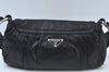 Authentic PRADA Leather Shoulder Hand Bag Purse Black K9817