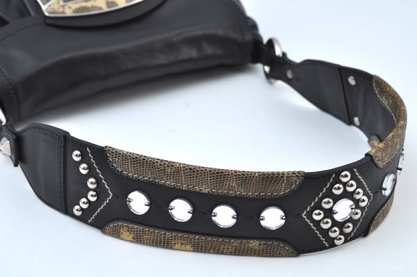 Authentic PRADA Leather Shoulder Hand Bag Purse Black K9817