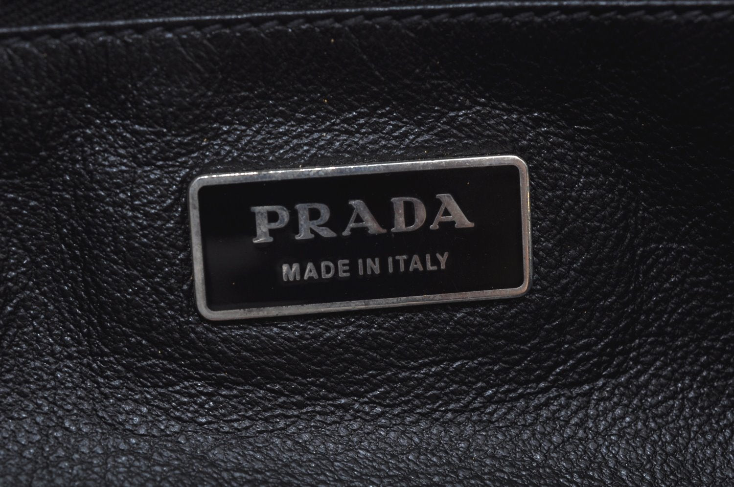 Authentic PRADA Leather Shoulder Hand Bag Purse Black K9817