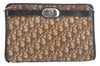 Authentic Christian Dior Trotter Clutch Bag Purse Canvas Leather Brown K9820