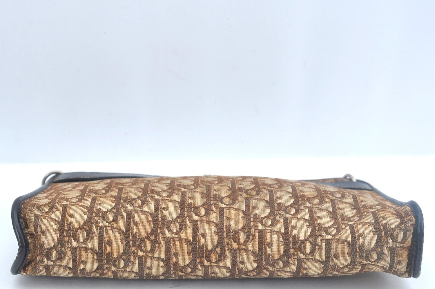 Authentic Christian Dior Trotter Clutch Bag Purse Canvas Leather Brown K9820