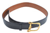 Authentic HERMES Leather Belt Size 102cm 40.2inches Black K9821