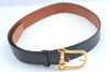 Authentic HERMES Leather Belt Size 102cm 40.2inches Black K9821