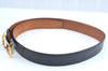 Authentic HERMES Leather Belt Size 102cm 40.2inches Black K9821