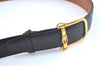 Authentic HERMES Leather Belt Size 102cm 40.2inches Black K9821