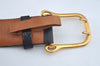 Authentic HERMES Leather Belt Size 102cm 40.2inches Black K9821