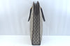 Authentic GUCCI Web Sherry Line Hand Bag GG PVC Leather Brown K9824