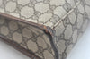 Authentic GUCCI Web Sherry Line Hand Bag GG PVC Leather Brown K9824