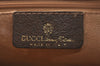 Authentic GUCCI Web Sherry Line Hand Bag GG PVC Leather Brown K9824