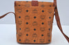 Authentic MCM Visetos Leather Vintage Shoulder Cross Body Bag Purse Brown K9825