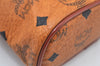 Authentic MCM Visetos Leather Vintage Shoulder Cross Body Bag Purse Brown K9825