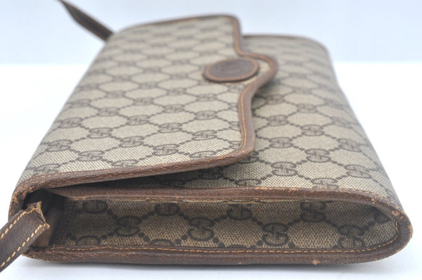 Authentic GUCCI Shoulder Cross Body Bag GG PVC Leather Brown K9827