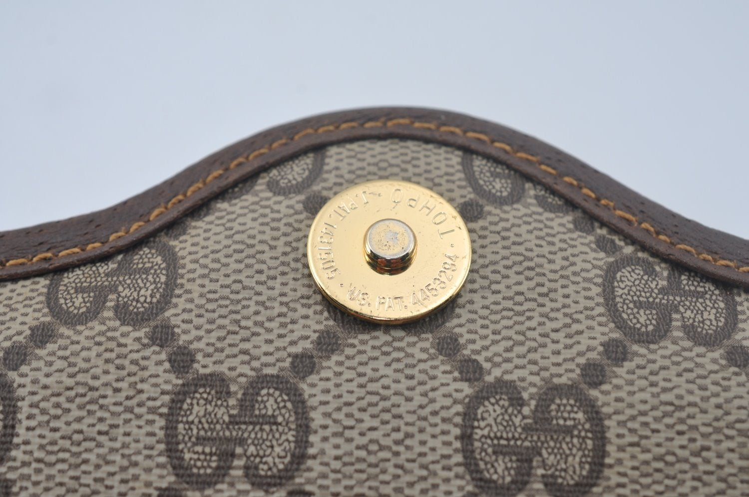 Authentic GUCCI Shoulder Cross Body Bag GG PVC Leather Brown K9827