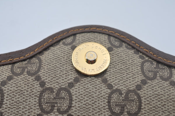 Authentic GUCCI Shoulder Cross Body Bag GG PVC Leather Brown K9827