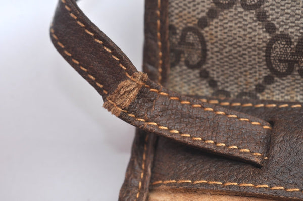 Authentic GUCCI Shoulder Cross Body Bag GG PVC Leather Brown K9827