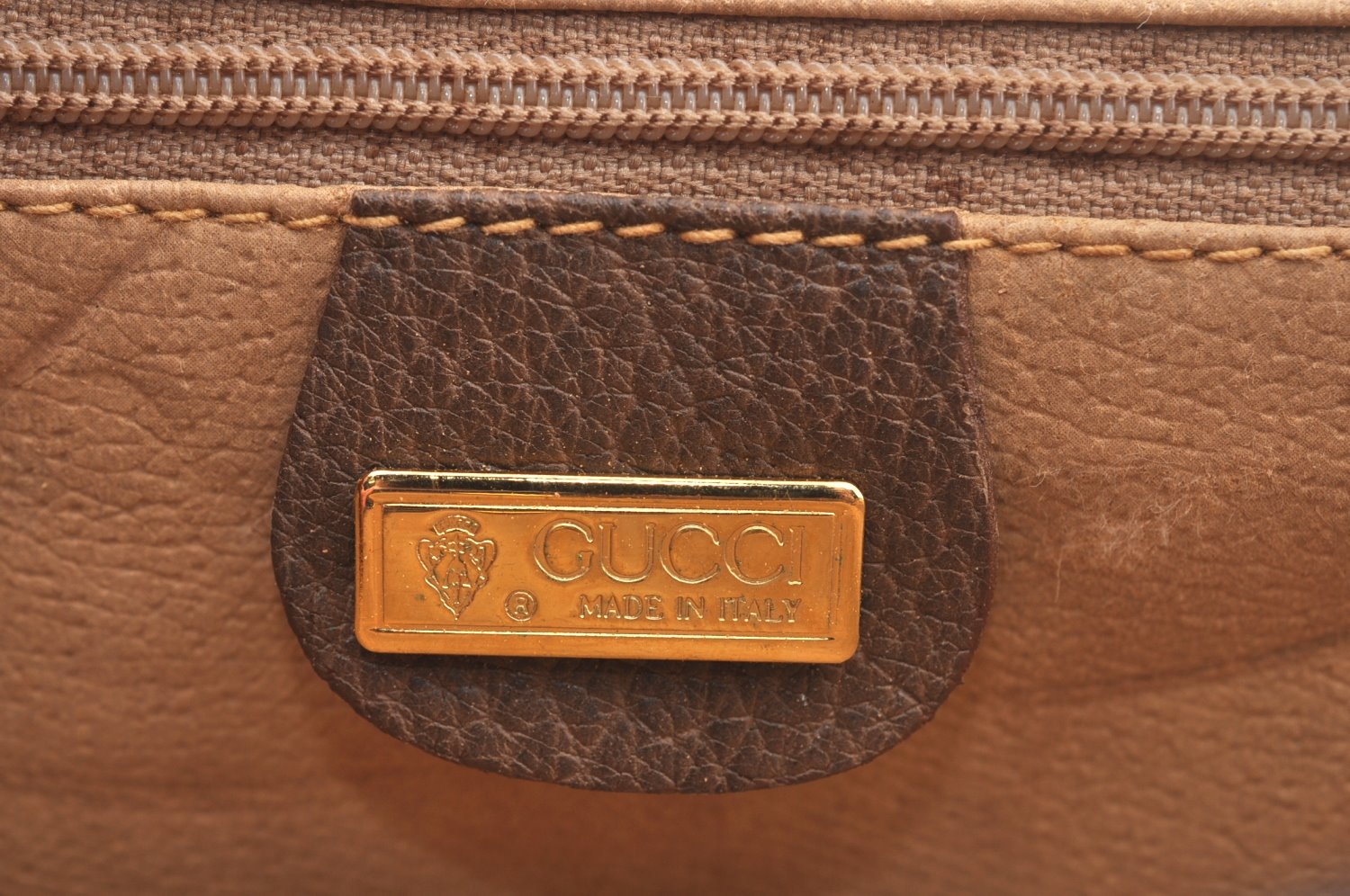 Authentic GUCCI Shoulder Cross Body Bag GG PVC Leather Brown K9827