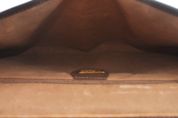 Authentic GUCCI Shoulder Cross Body Bag GG PVC Leather Brown K9827