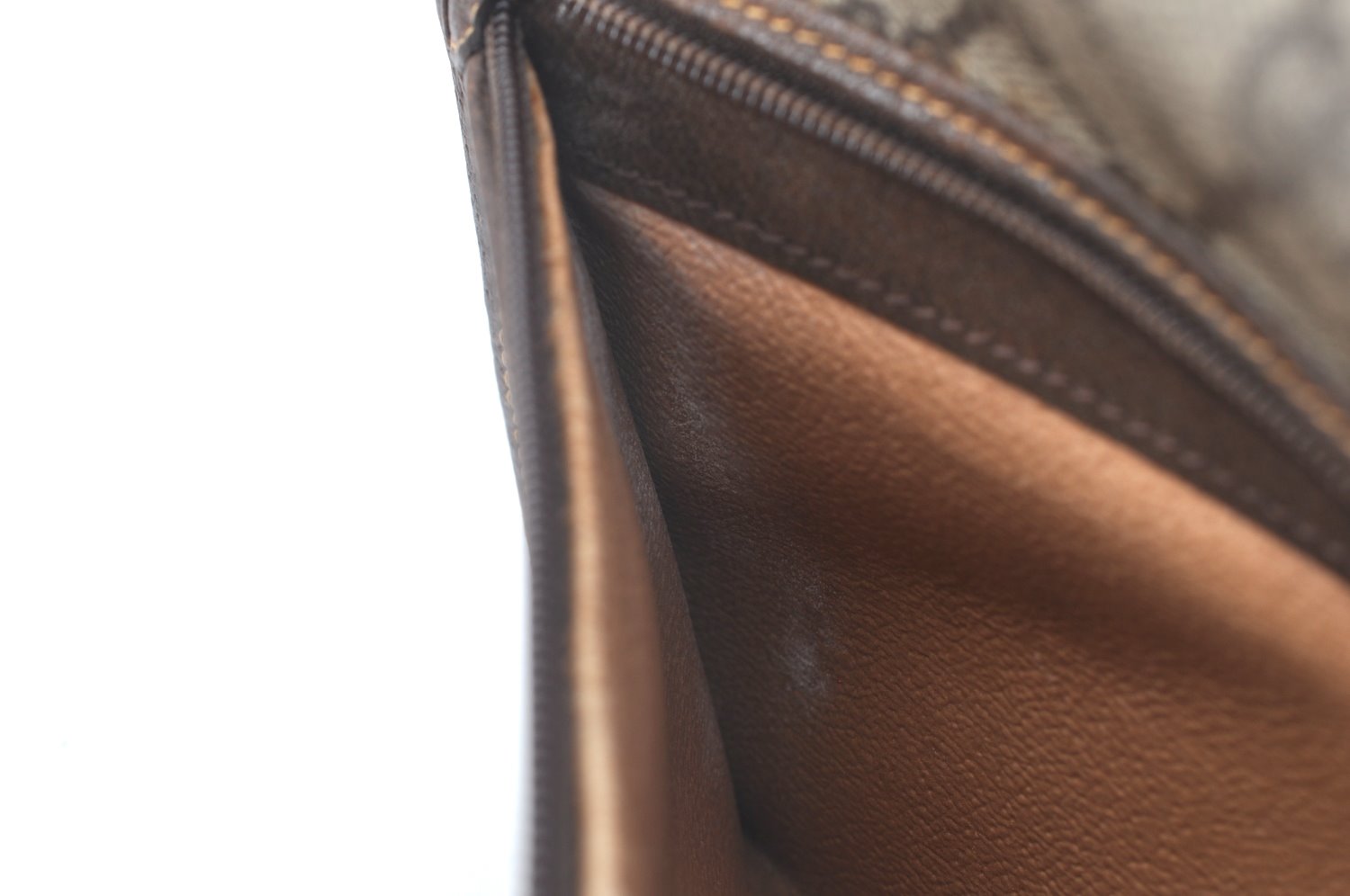 Authentic GUCCI Shoulder Cross Body Bag GG PVC Leather Brown K9827