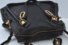 Authentic Chloe Paraty Medium 2Way Shoulder Hand Bag Purse Leather Black K9830