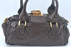 Authentic Chloe Paddington Leather Shoulder Hand Bag Purse Brown K9834