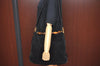 Authentic GUCCI Bamboo 2Way Shoulder Hand Bag Suede Leather Black Junk K9838