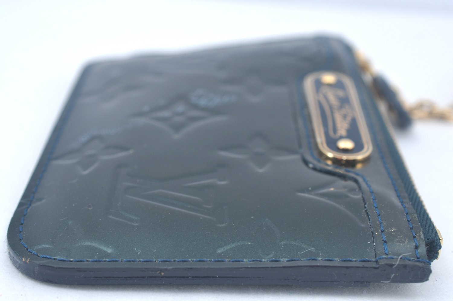 Auth Louis Vuitton Vernis Pochette Cles NM Coin Purse M93665 Dark Green LV K9841