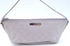 Authentic GUCCI Hand Bag Pouch Purse GG Canvas 07198 Leather Light Purple K9845