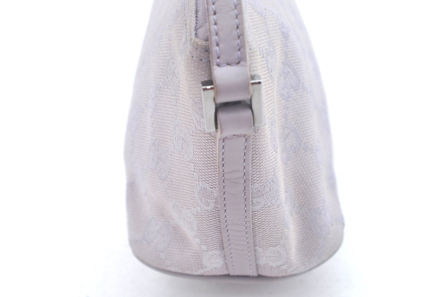 Authentic GUCCI Hand Bag Pouch Purse GG Canvas 07198 Leather Light Purple K9845