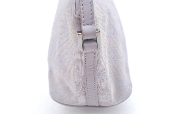 Authentic GUCCI Hand Bag Pouch Purse GG Canvas 07198 Leather Light Purple K9845