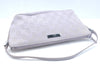 Authentic GUCCI Hand Bag Pouch Purse GG Canvas 07198 Leather Light Purple K9845