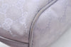 Authentic GUCCI Hand Bag Pouch Purse GG Canvas 07198 Leather Light Purple K9845