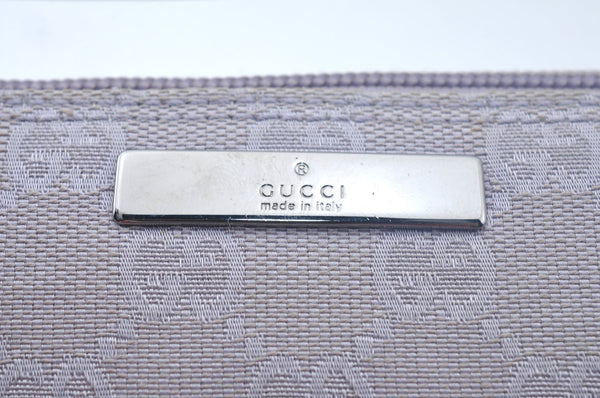 Authentic GUCCI Hand Bag Pouch Purse GG Canvas 07198 Leather Light Purple K9845